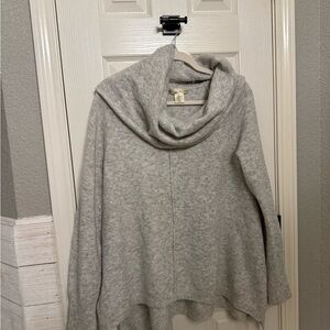 Kaisely Soft Gray Cowl Neck Sweater